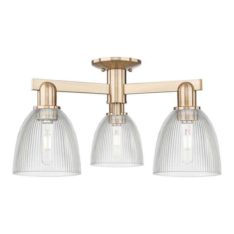 Innovations Lighting Endless Possibilities Arcadia - Castile - 3 Light 24" Semi-Flush Mount - Clear/Champagne Bronze