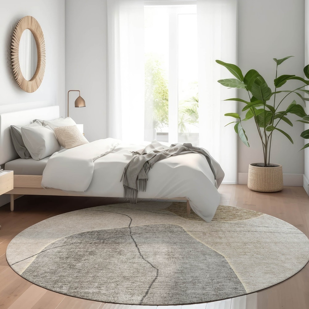 Machine Washable Indoor/ Outdoor Chantille Abstract Contemporary Rug