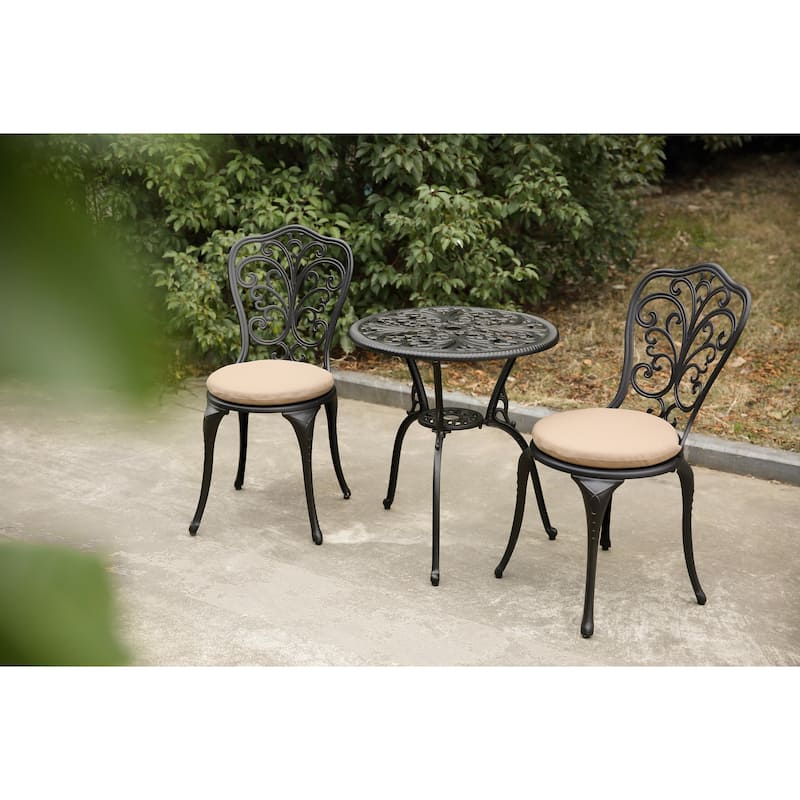 Best seller Products 3-Piece Outdoor Rust-Resistant Cast Aluminum Patio Bistro Set with cushion