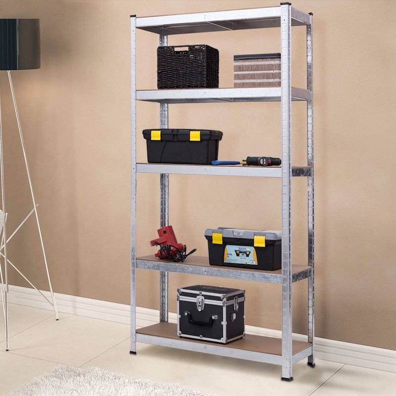Costway 71'' Heavy Duty Storage Shelf Steel Metal Garage Rack 5 Level - 35.5''x 15.76''x 71''(L x W x H)