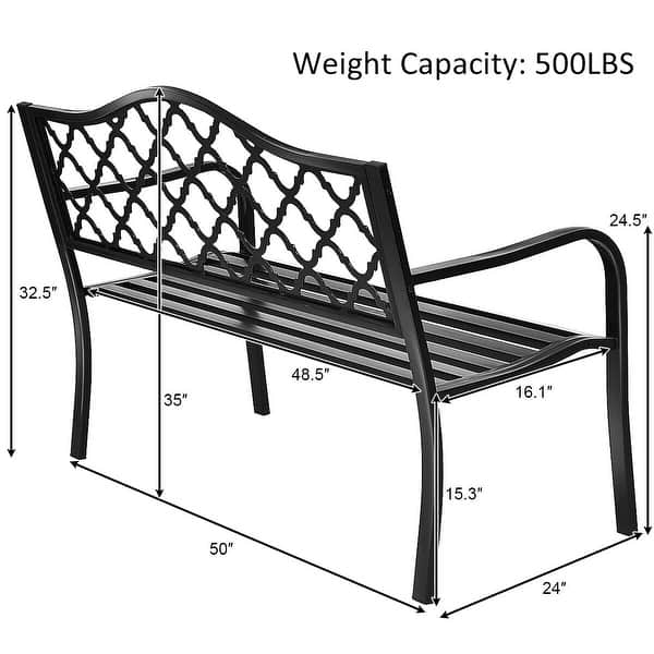 Shop Costway 50 Patio Garden Bench Loveseats Park Yard Furniture