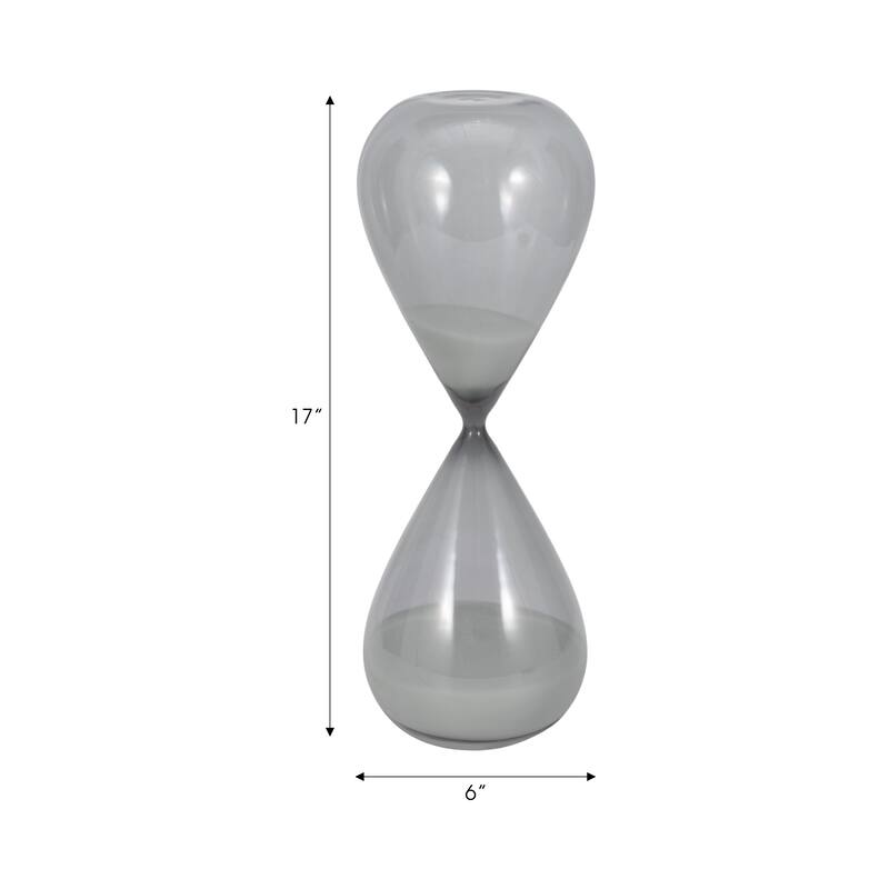 Modern Glass Hourglass Sculpture - Home Decor