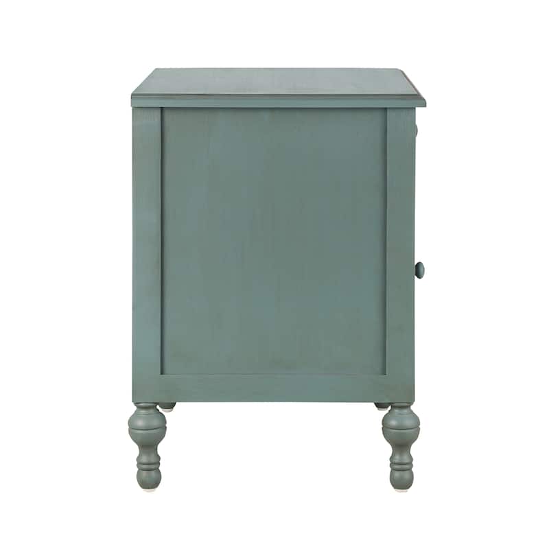 Christopher Knight Home - Marwood Carved Wood Nightstand with Soft-Close Slides and Gourd Legs