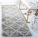 preview thumbnail 123 of 135, SAFAVIEH Hudson Shag Estella Diamond Trellis 2-inch Thick Rug 10' Runner - Distressed Grey/Ivory