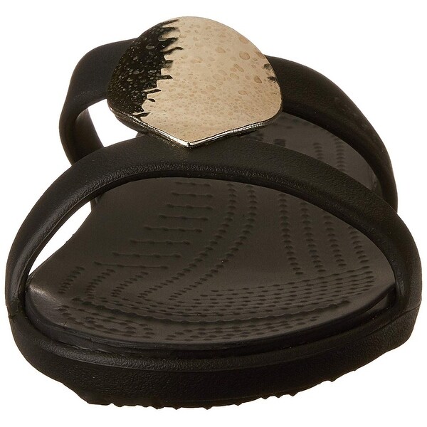 metallic silver crocs