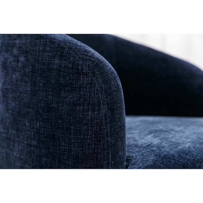 25.6" Swivel Barrel Chair with Black Coating