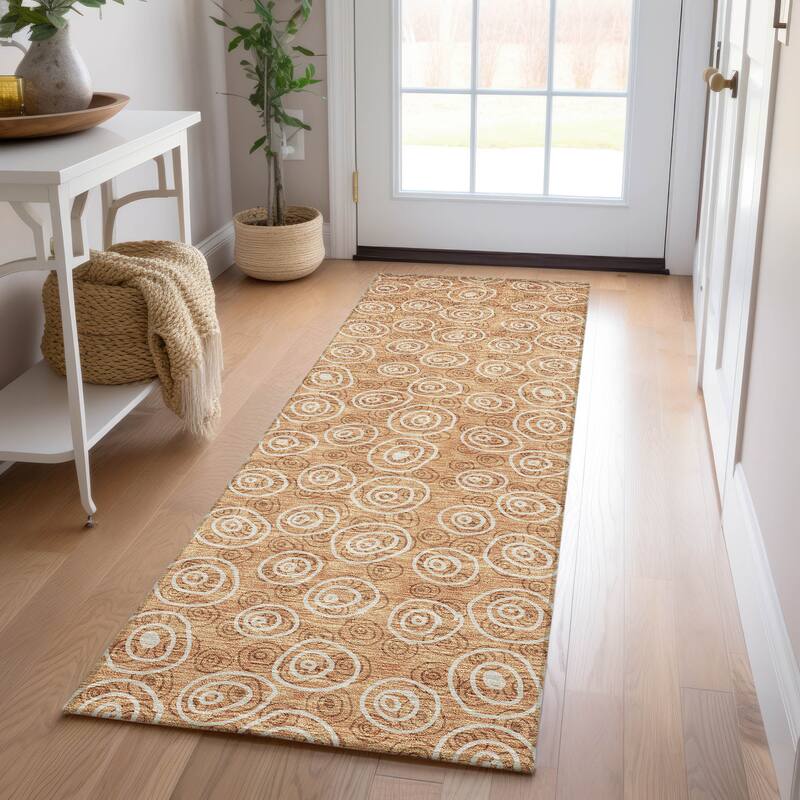 Machine Washable Indoor/ Outdoor Chantille Contemporary Bubbles Rug