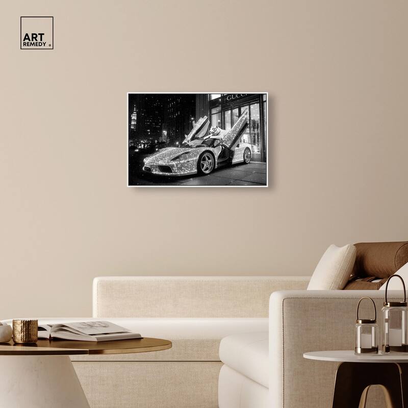 Glistening Tiger and Car Canvas by Art Remedy