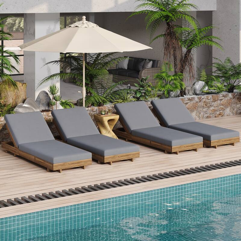Outdoor Chaise Lounge Chair with 6-Position Adjustable Backrest