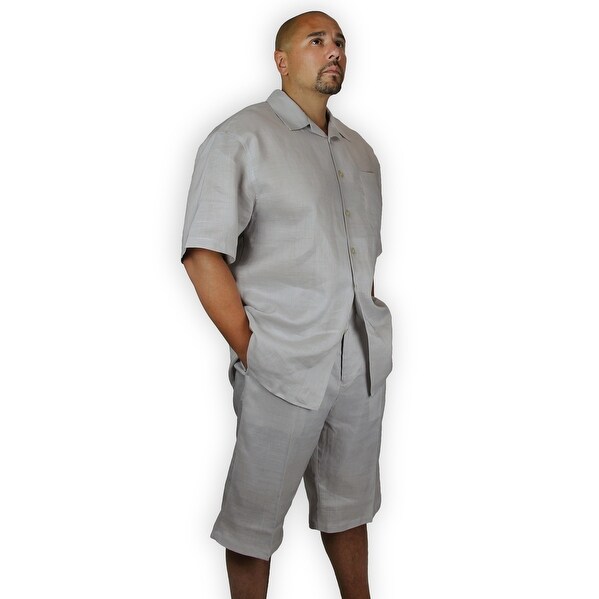 Two-Piece Walking Linen Short Pants Set