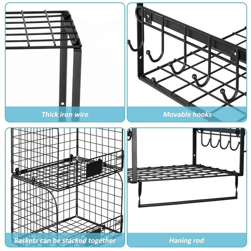 3 Pack Laundry Room Shelves Wall Mounted - 15.8"D x 11.8"W x 16"H
