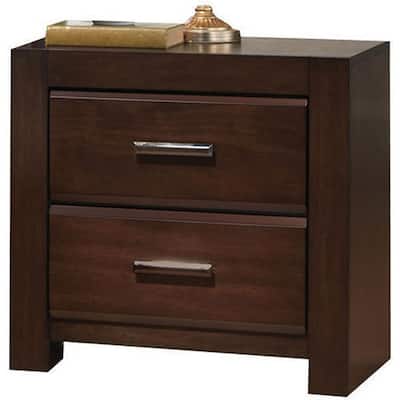 Nightstand Walnut Wood Modern Bedside Table Storage Drawer Organizer