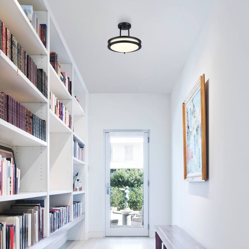 Westinghouse 6136600 Lauderdale 12" Wide LED Semi-Flush Bowl Ceiling