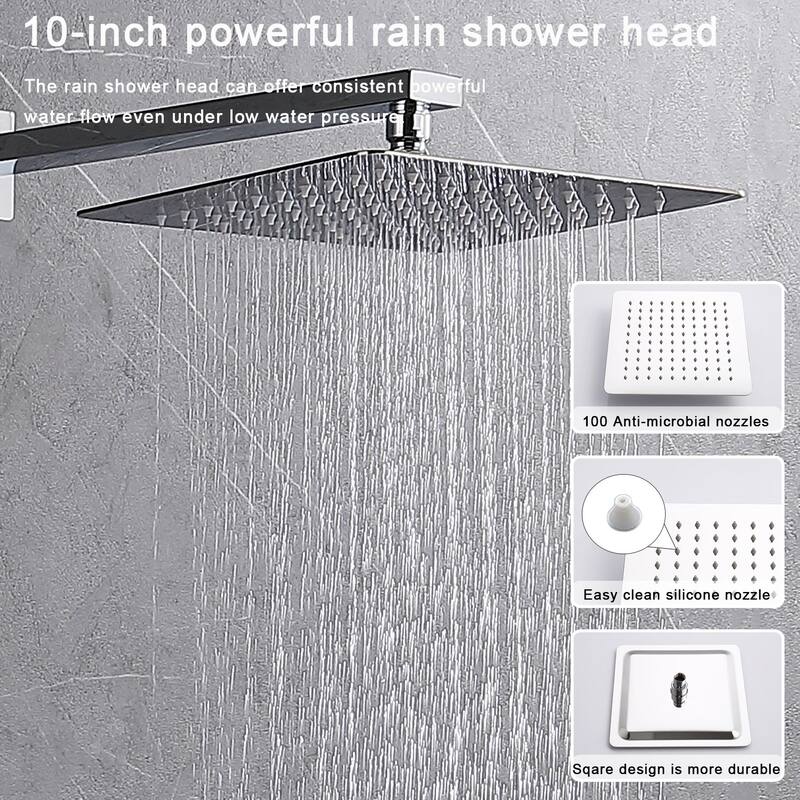 12" Rainfall Shower Head and handheld shower faucet - Chrome
