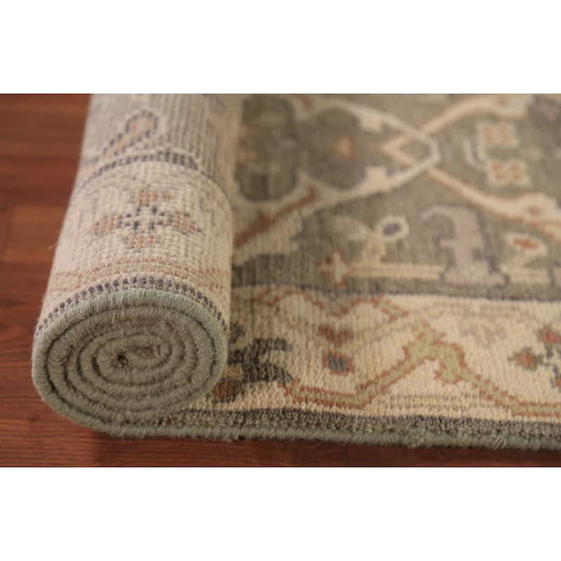 All-Over Oushak Oriental Runner Rug Handmade Wool Carpet - 2'8" x 11'6"