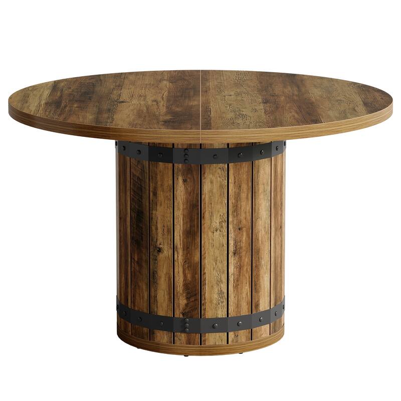 Farmhouse Round Conference Table, Office Seminar Meeting Boardroom Desk