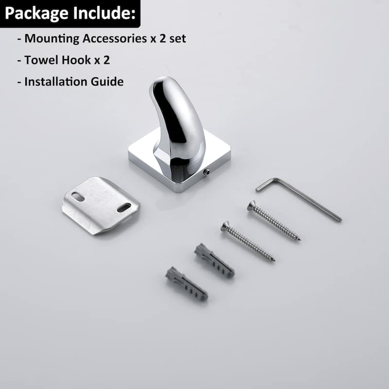 Wall Mounted 2 Pack Towel Hook Rustproof Coat Hook