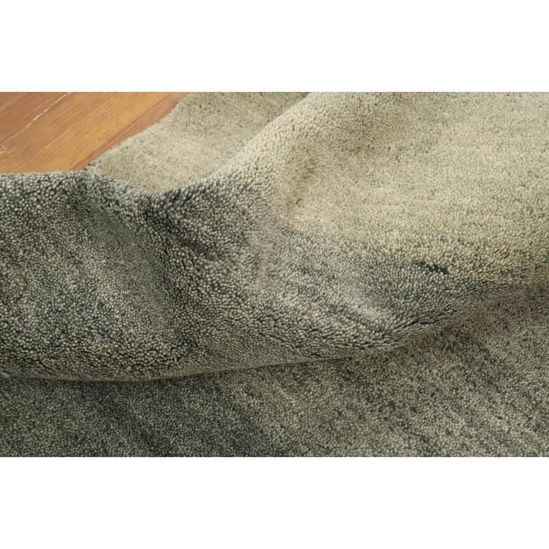Hand Knotted Oriental 100% Wool Carpet Modern Stripe Greys & Charcoal Gabbeh Area Rug - 7' 8'' X 5' 8''