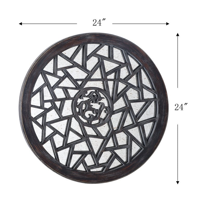 Utopia Alley Round Mirror- Mirror for Wall- Wall Mounted Mirror, Living Room, Bedroom & Bathroom Mirror for Wall, Bronze, 23.6"