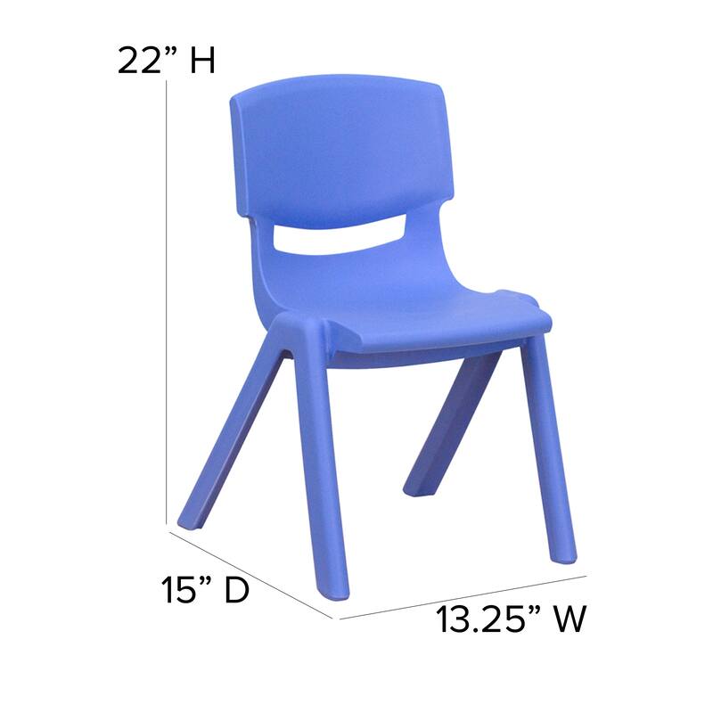 10 Pack Plastic Stackable School Chair with 12" Seat Height - Preschool Chair