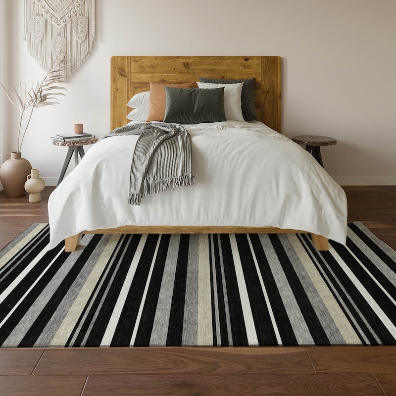 Premium Washable Super Soft Sophisticated Stripe Mayfield Rug