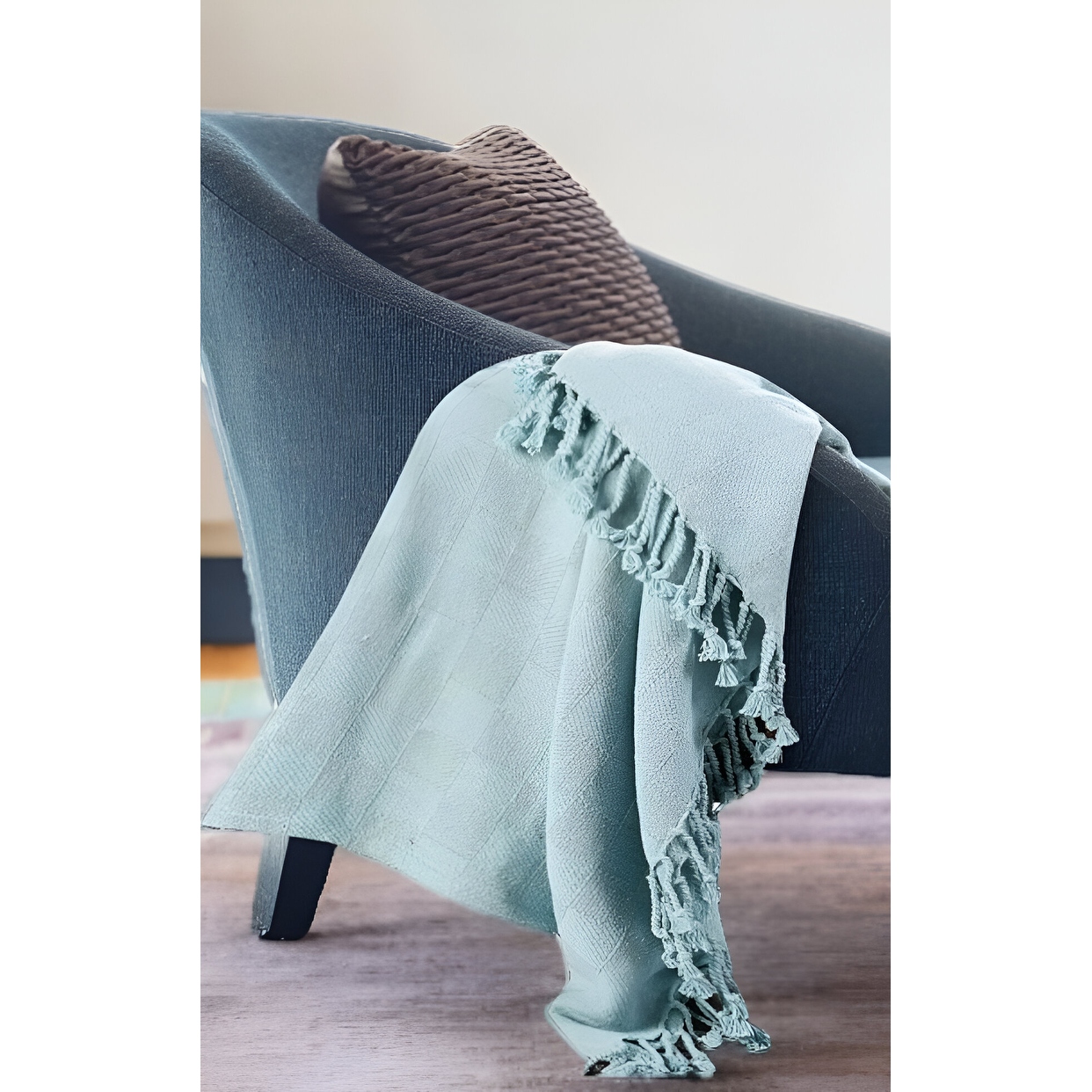 Americanflat 50x60 Throw Blanket 100 Cotton with Fringe Cream Herringbone Bed Bath Beyond 35113578