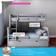Max and Lily Twin over Full Bunk Bed with Trundle Bed