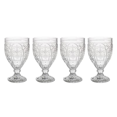 Fitz and Floyd Trestle Clear Goblet (Set of 4)