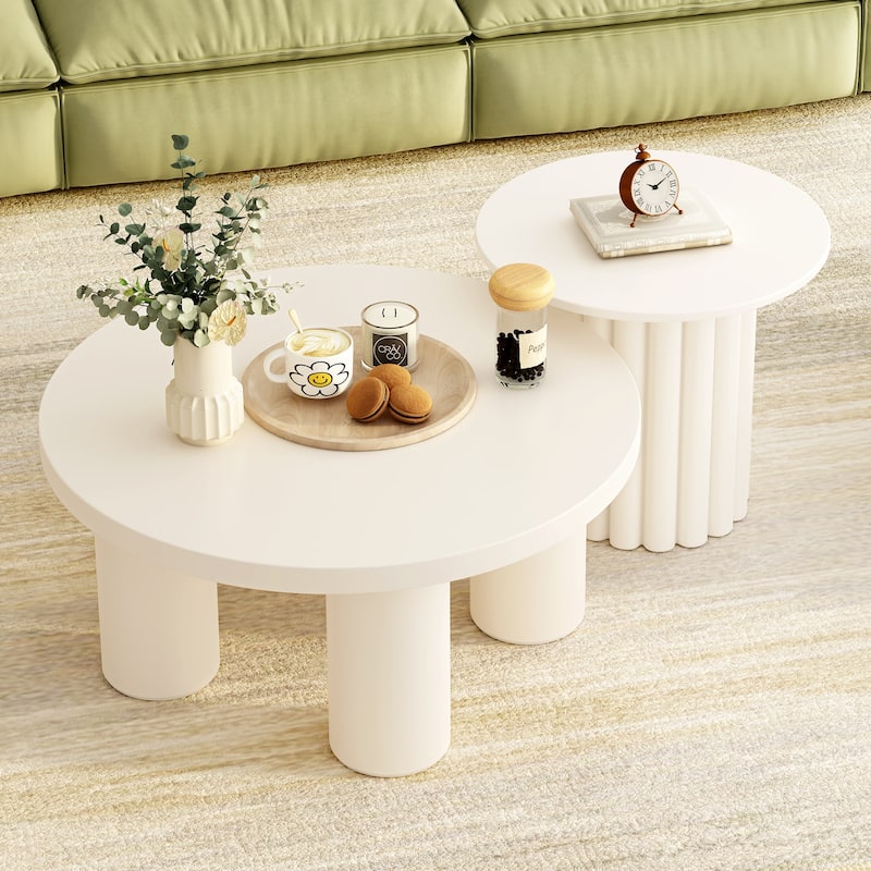 Round Coffee Table Set of 2