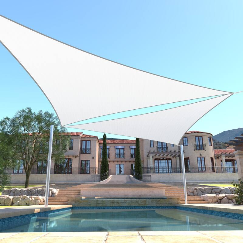 ColourTreeUSA Triangle Sun Shade Sail HDPE Mesh Fabric Screen Canopy UV Block 190 GSM