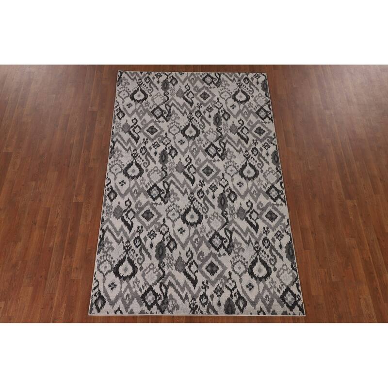Beige Art & Craft Turkish Area Rug Machine Made Geometric Carpet - 5'0" x 8'0"