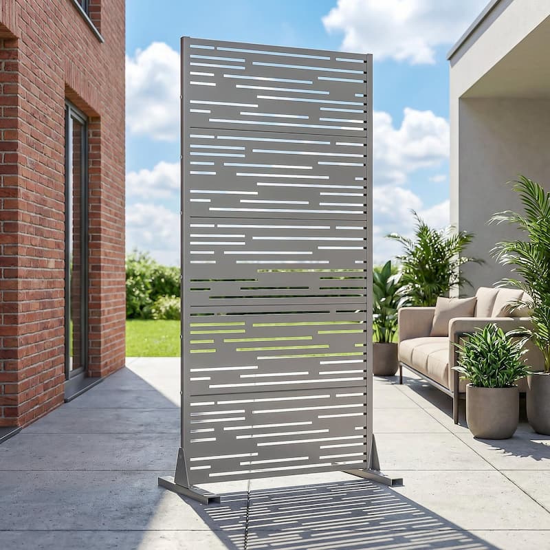 Shine Metal Privacy Screen Panel Free Standing