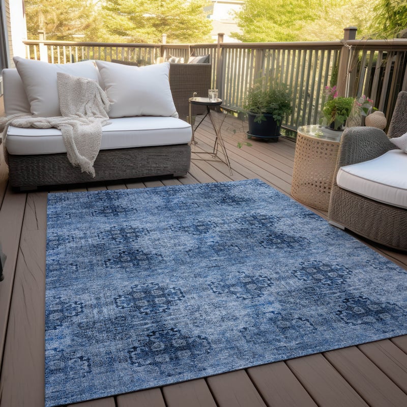 Alvafi Garden-Inspired Weather Resistant Classic Meets Modern Outdoor Rug