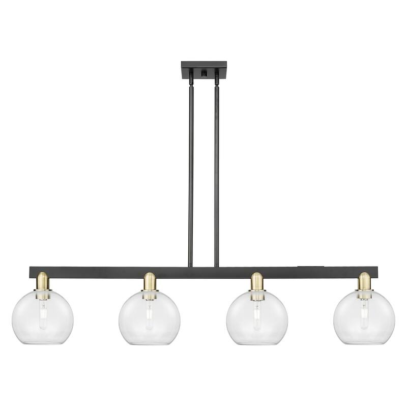Innovations Lighting Endless Possibilities Arcadia - Athens - 4 Light 51" Stem Hung Island Light - Clear/Black Antique Brass