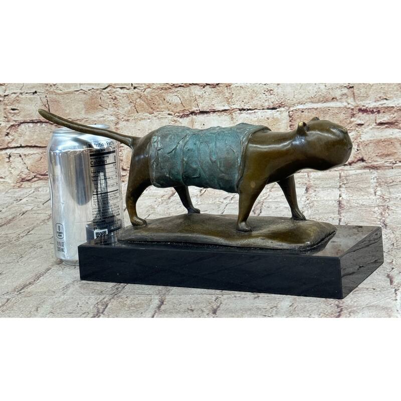 Abstract Cat Bronze Metal Sculpture Statue Figure After Fernando Botero