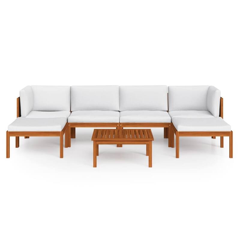 vidaXL Patio Lounge Set Outdoor Sectional Sofa with Cushions Solid Acacia Wood