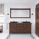 preview thumbnail 9 of 12, Aberdeen Double Sink Countertop Vanity with Large Barn Mirror &Faucet