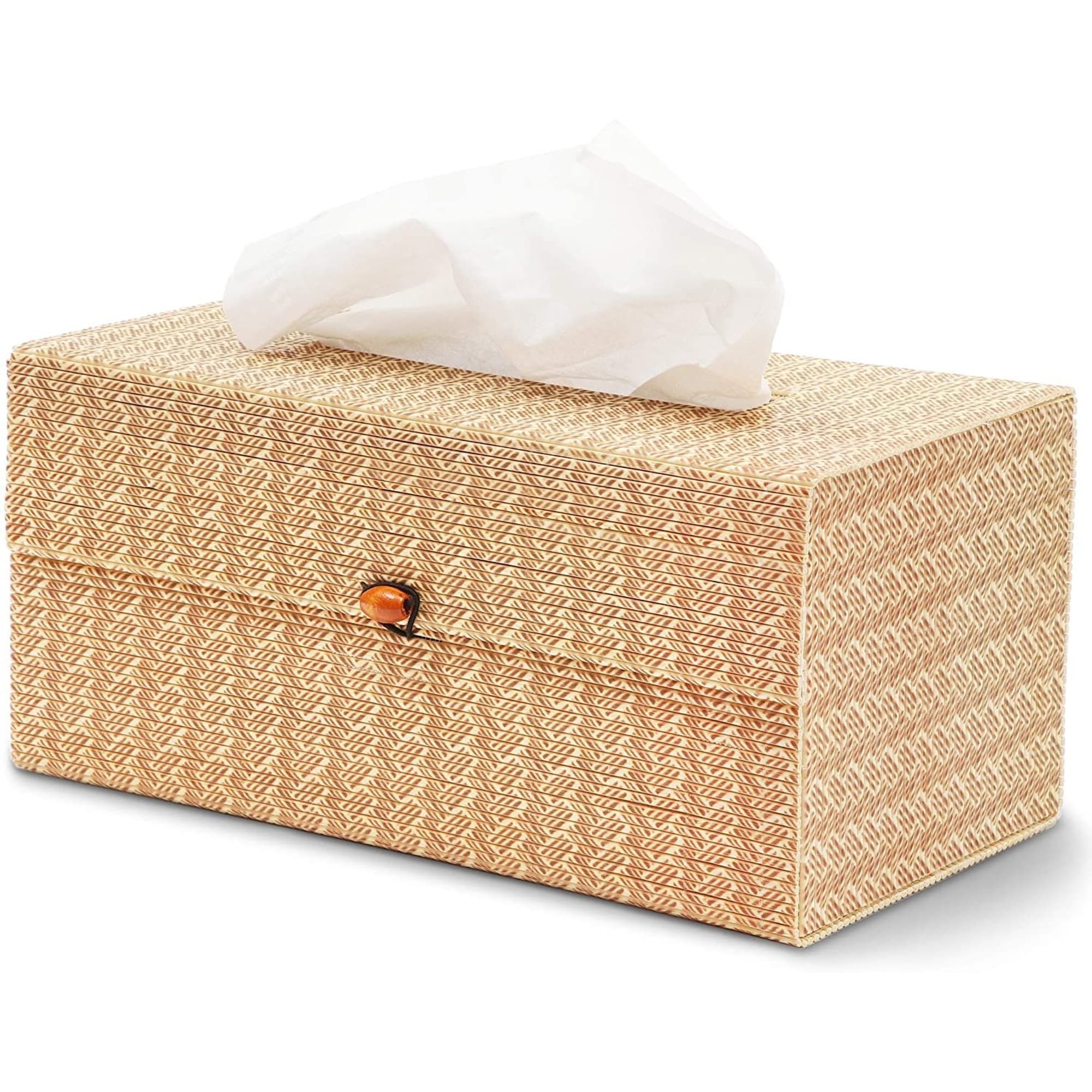 Bamboo tissue store box cover
