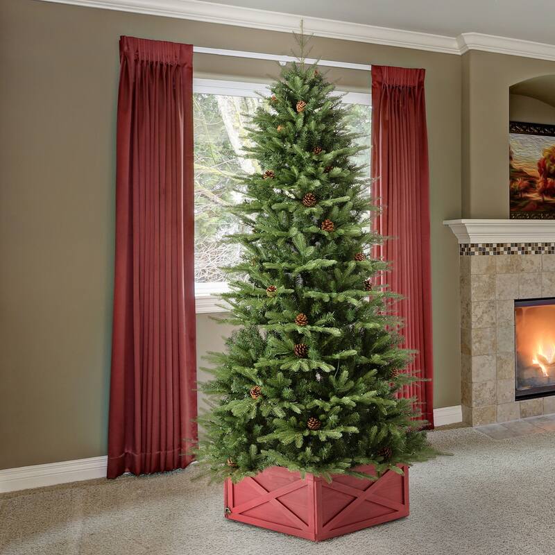 Glitzhome 6FT/7FT Multi-color Lighted Fir Christmas Tree with Remote Controller
