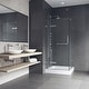 preview thumbnail 4 of 9, VIGO Monteray 32"D x 32"W x 79"H Frameless Hinged Shower Enclosure and Base