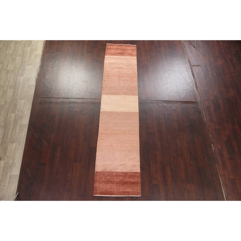 Gabbeh Kashkoli Oriental Runner Rug Hand-knotted Modern Wool Carpet - 2'7" x 12'2"