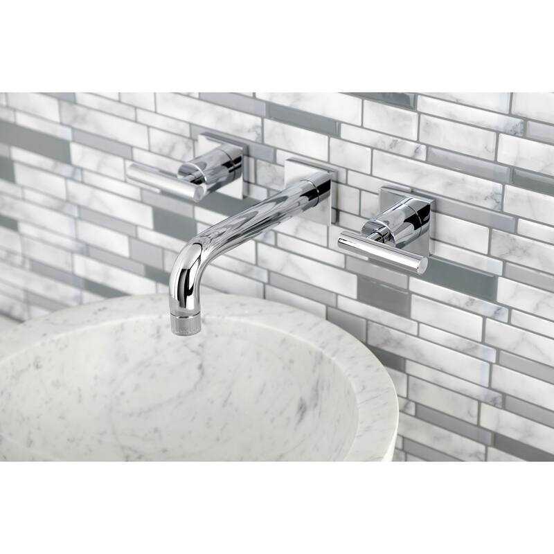 Manhattan Two-Handle 3-Hole Wall Mount Bathroom Faucet - Polished Chrome