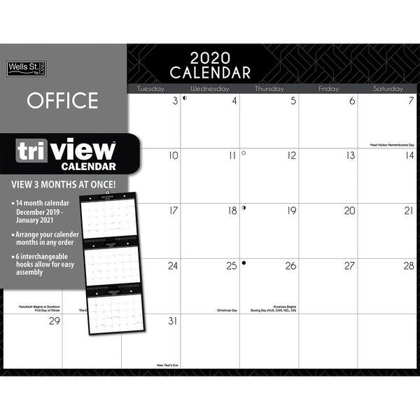 Shop Calendars Office 2020 Tri View Wall Calendar High Quality
