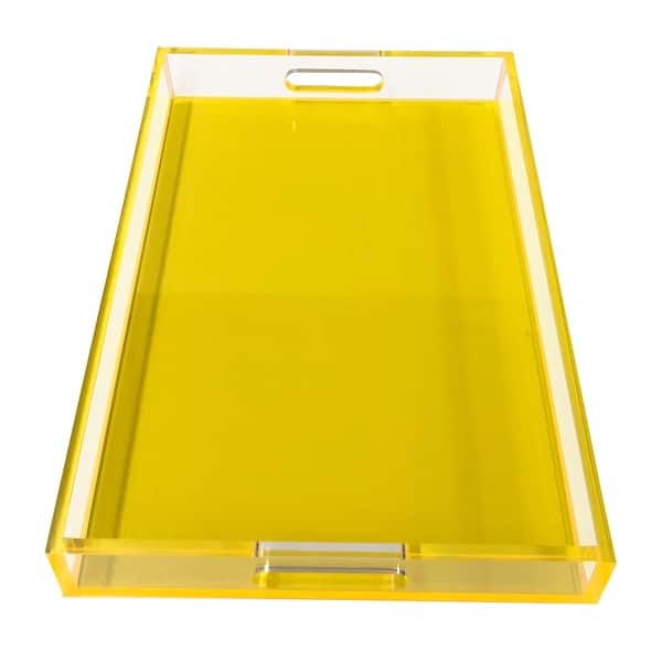 slide 1 of 1, Neon Yellow Lucite Tray - Neon Yellow - 15.75x11x2 Inches Neon Yellow