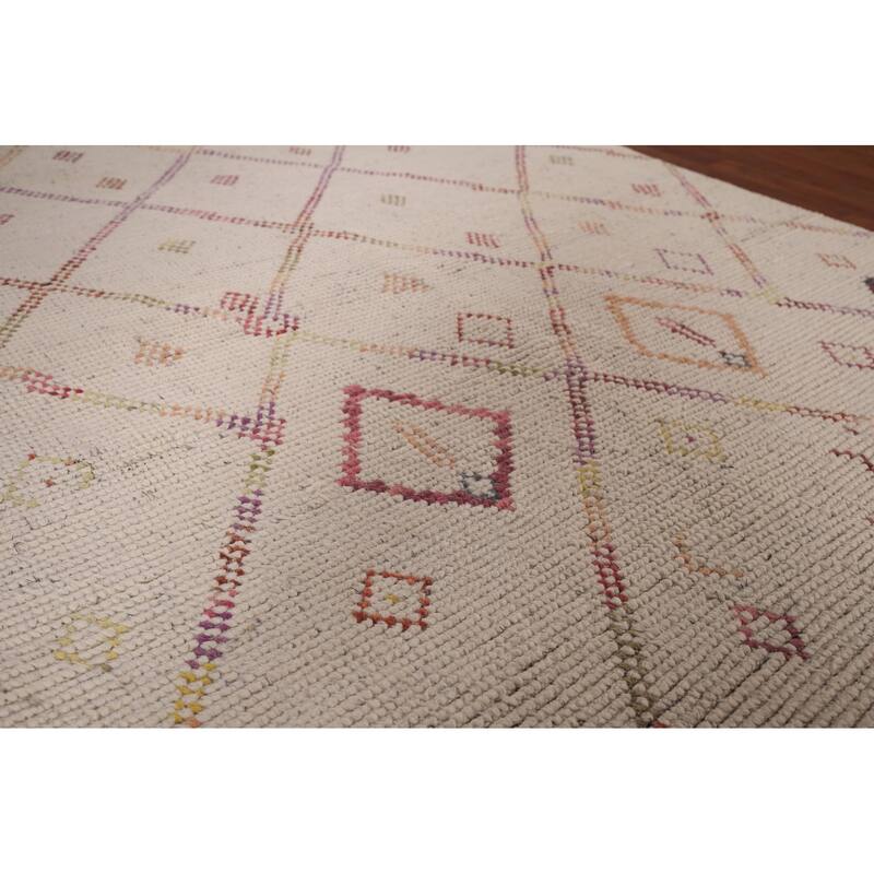 Trellis Moroccan Oriental Area Rug Hand-Knotted Wool Carpet - 5'4"x 8'7"