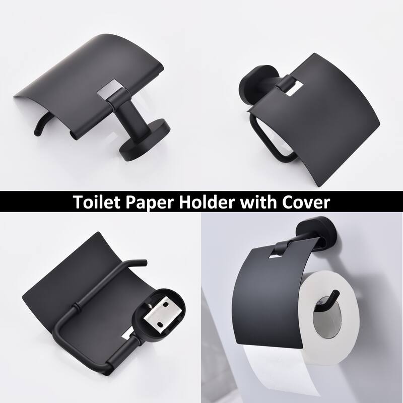 Wall Mounted Toilet Paper Holder Tissue Roll Holder with Cover