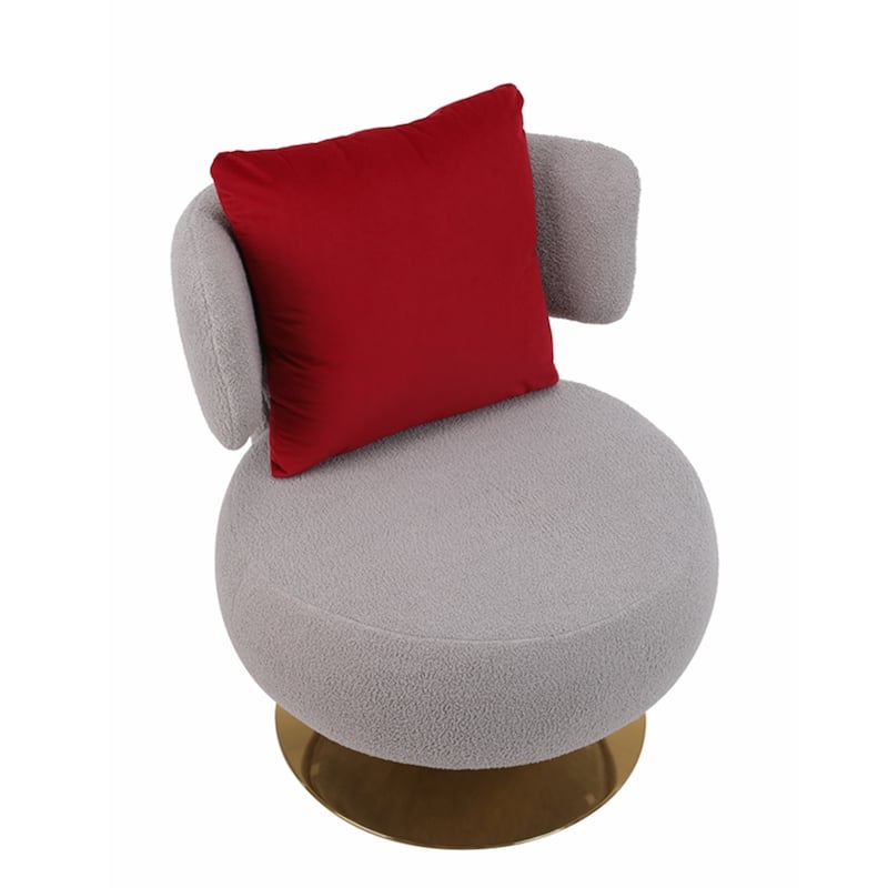Fabric Swivel Round Barrel Chair