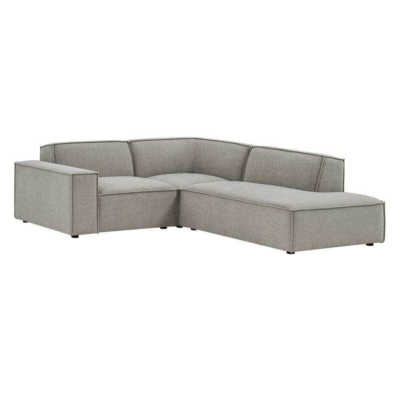 Restore 3-Piece Performance Fabric Upholstered Modular L-Shaped Sectional Sofa