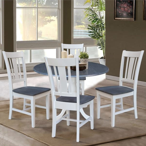 slide 2 of 26, 42 in. Drop Leaf Dining Table with Splat Back Chairs - Dining Set