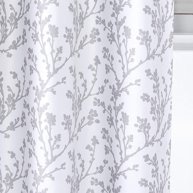 DriftAway Sarah Floral Tree Branch Pattern Blackout Window Curtain Grommet 2 Layer